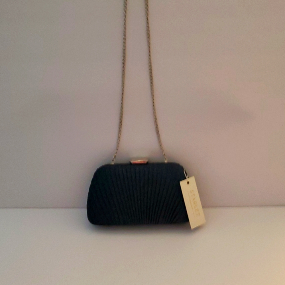 Elegant Black Clutch with Chain Strap